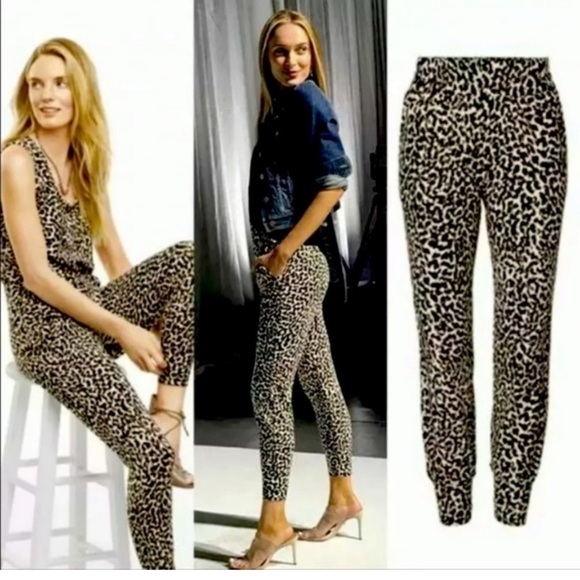 CABI # 5680 animal print Pivot Spotted Jogger modal cotton blend pants‎ Sz S - Picture 5 of 11